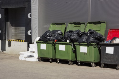 Clean and organized construction site after waste removal